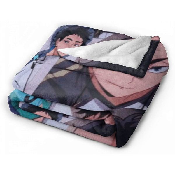 Haikyuu!! - Kei Tsukishima mikrofleecefilt Myk og varm vinterteppe Ultramyk lett plysj sofa Stue -x208 50x40in 125x100cm