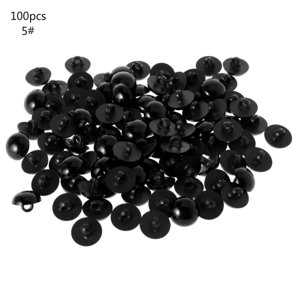 100x Sorte Shank-knapper DIY Øyeknapp for Dukke DIY Håndverk 9/10/11.5/12.5/1 12.5MM