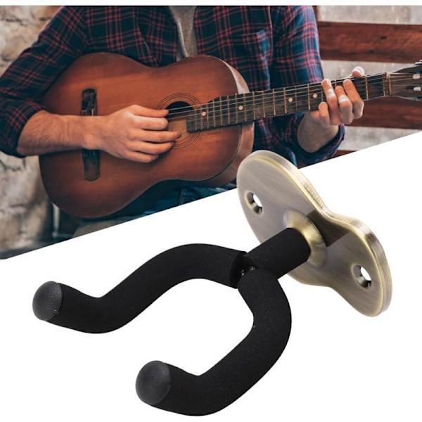 2-pakning Sikre Veggfester Gitar Kroker for Elektrisk Akustisk Bass, Bronse