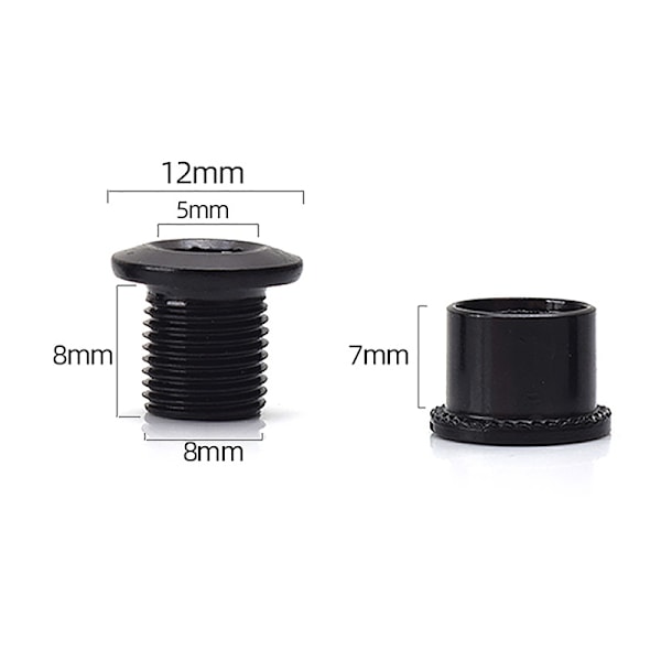 5 Stk. Kæde Hjul Fix Disc Bolt Møtrik Kædering Landevejscykel Dele Sort Black B