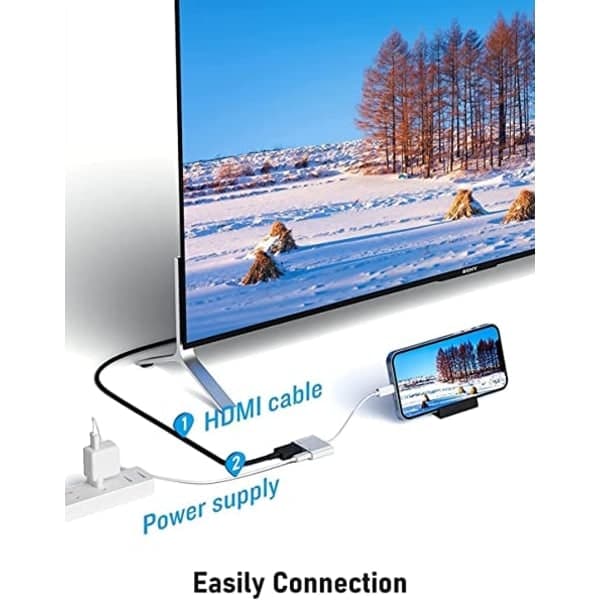 Lightning–HDMI-sovitin 1080P Digitaalinen AV-sovitin Synkronointi