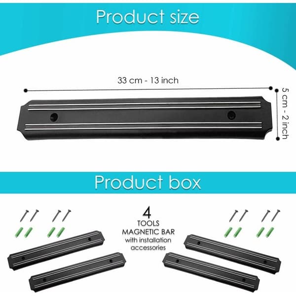 Magnetisk verktygshållare för panel 33cm x 5cm 4 stycken