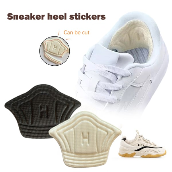 2-Pack innersula Patches Häl Pad Sneakers Justerbar størrelse Relief beige 10mm beige 10mm