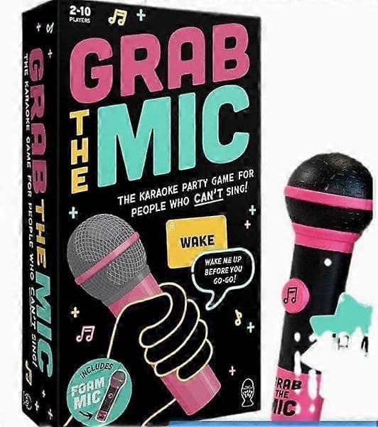 Grab The Mic Karaoke Spil til 2-10 Spillere, Inkluderer 250 Sangtekstkort