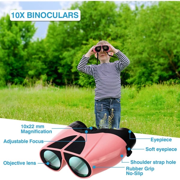 10x22 stakbar teleskopkikkert, lille kompakt HD autofokus