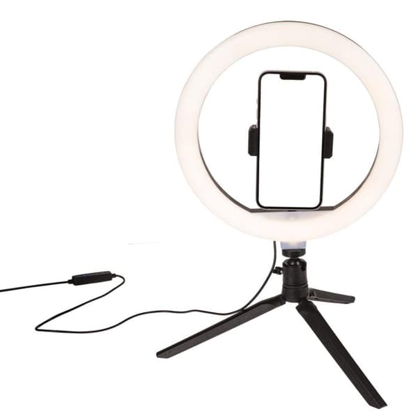Selfie-lys med stativ for mobil - LED White Vit