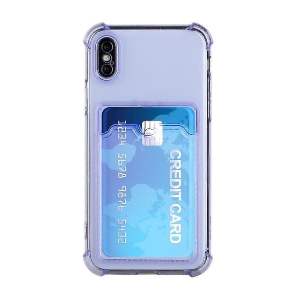 Nytt for Iphone X / Xs Tpu Dropproof beskyttende deksel med kortlomme (lilla)