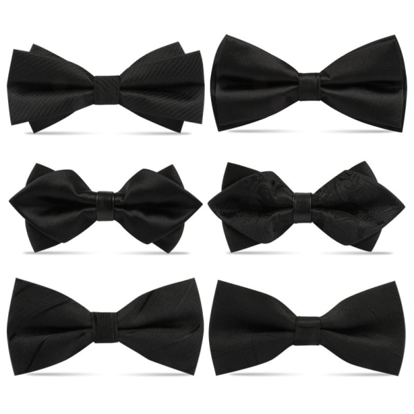 Mode Män Butterfly Party Bröllop fluga Black Bowknot Bowti 06 one size 6 one size