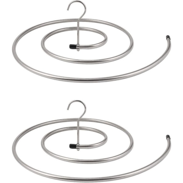 2 st Torkställ for kläder Rostfritt stål vaskehållare Spiralhängare for filter, lakan, gardiner (sølv)