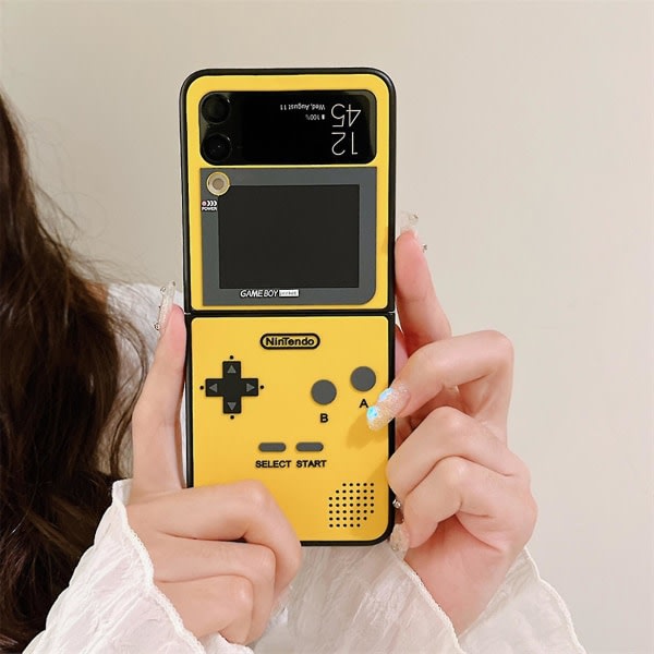 Game Boy-deksel kompatibelt med Samsung Galaxy Z Flip 4, luksuriøst 3D-tastatur, hardt deksel Yellow For Galaxy Z Flip 4 Yellow For Galaxy Z Flip 4