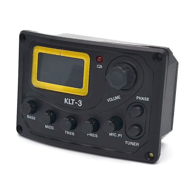 4-bands EQ-equalizer KLT-3 Akustisk gitarr Bas EQ Förförstärkare med digital tuner gitarr pickup