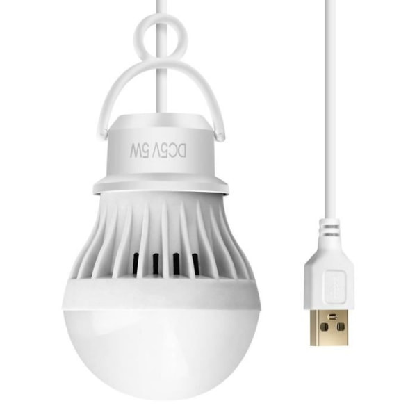 USB LED-lampe 5W, 350 lumen med 1m længde