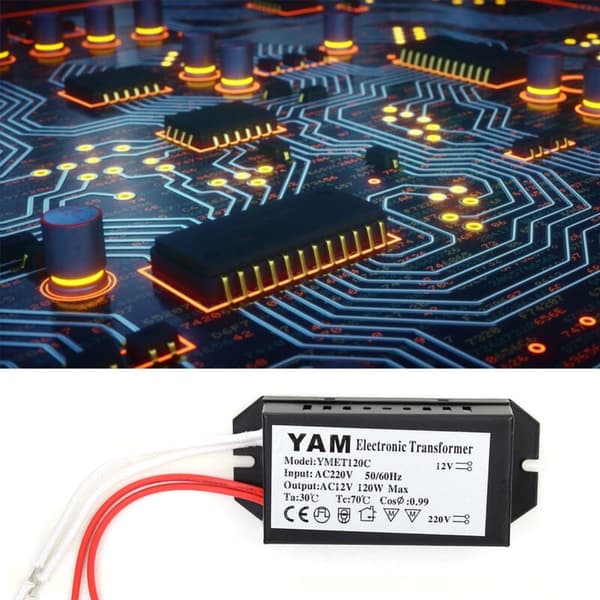 12V 120W Elektronisk Transformator, 220V til 12V Spenningsomformer, Smart Strømdriver