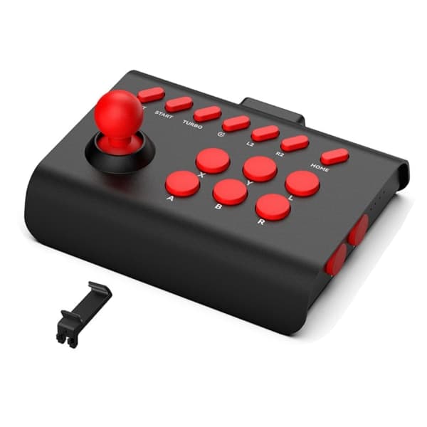 Konsol Rocker Trådløs/Bluetooth Kompatibel/2.4G Forbindelse Spil Joystick Arcade Fighting Controller Type-C Interface Sort rød
