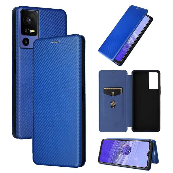 Fodral för Tcl 40 Se, Folio Flip Skyddande Magnetiskt Cover, Blå