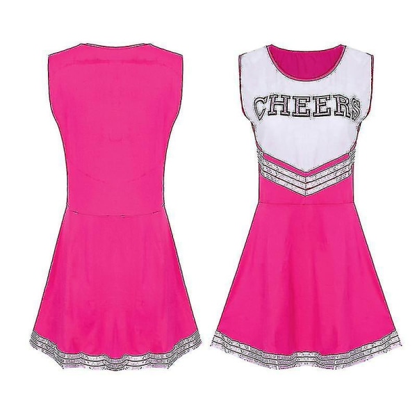 Kvinde skolepige musical fest Halloween fest cheerleader kostume kjole pink pink 2XL