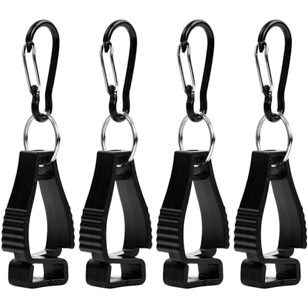Arbetshandskehållare, Säkerhetshandskehållare, 4-pack för arbetshandskar (Svart)