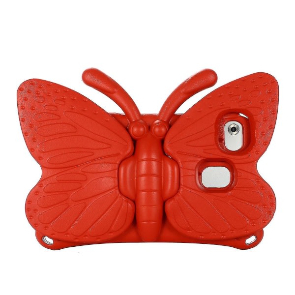 Butterfly Samsung Galaxy Tab A7 Lite 8.7 T220/t225 2021 etui, Barnvenligt, Eva Soft Foam Materiale, Tjocka fire hörn, Kamerabeskyttelse, Stötsäker Red Red