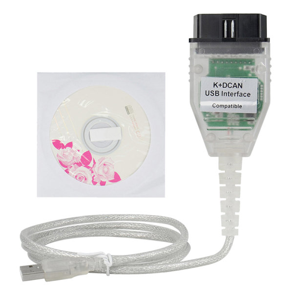 K DCAN Switch OBDII diagnoskabel IN-PA USB IN-PA Diagnostik hvid FT232 白色 FT232