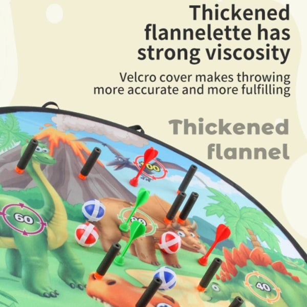 Darttavle til børn 3 i 1 tegneserie dinosaur sikker darttavle skyde legetøj indendørs udendørs fest sportspil til drenge piger