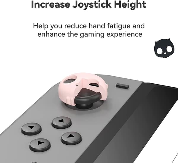 Søde silikone Joy Con tommelfingergreb, joystickbeskyttelse kompatibel med Nintendo Switch/OLED/Switch Lite, 4 stk. - Pink Dødningehoved