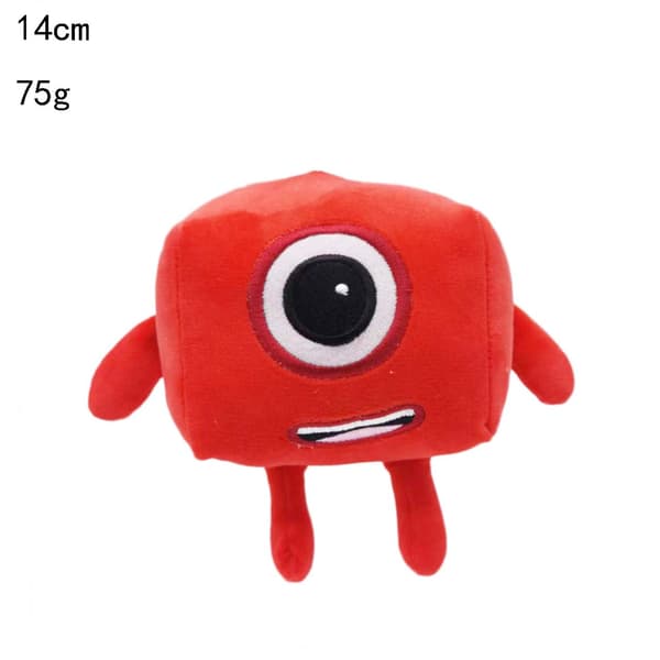 Numberblocks-dockor för barn, pluschfigurer med siffror, för småbarn, tidig utbildning Green 4 As shown