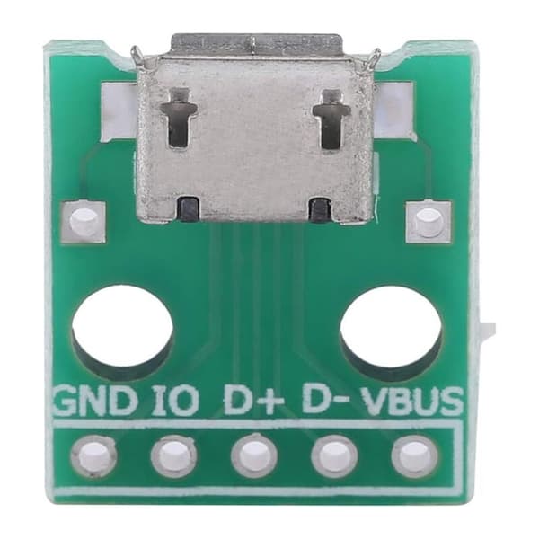 SHINING HOUSE 10 stk. Micro USB til DIP Adapter Hun 5 Pitch 2,54 mm - Micro USB Lodning (Grøn)