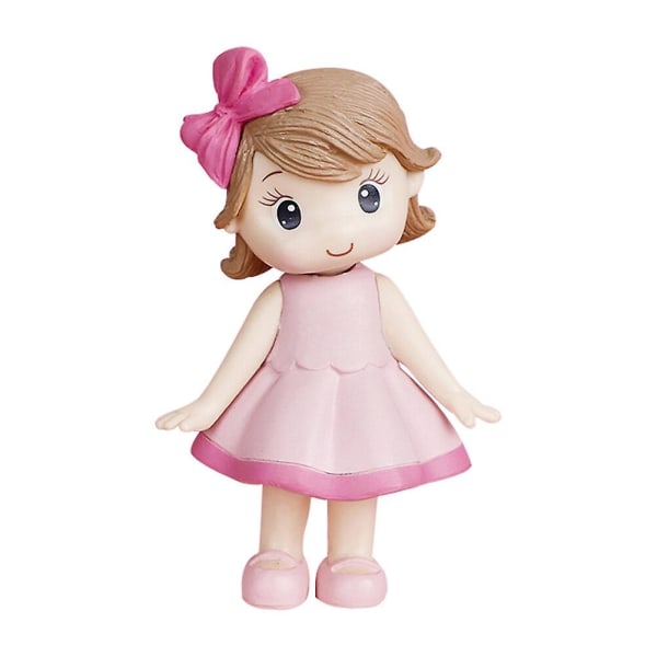 Docka Bedårande figurer Födelsedagstårta prydnad modellsamling figur leksaker Rosa8,7X5,5cm Rosa 8,7X5,5cm