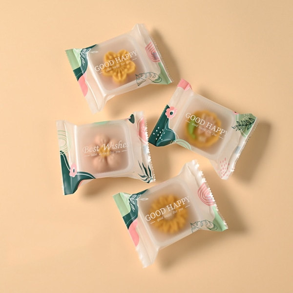 100 st 2023 Äggula Crisp Mooncake förpackningspåse för mitten av hösten C
