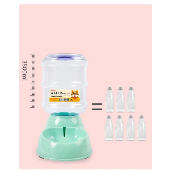 Automatisk hundmatare i plast, vattenflaska, kattmatskål, mat- och vattendispenser för hundar, husdjursmatskål, husdjurstillbehör Pink Water Feeder