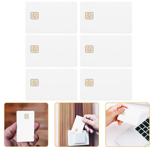 10st vitt kort med chips Ic-kort Chipkort för hotellipassagekontrollsystem Kuvassa 8,4X5,4cm