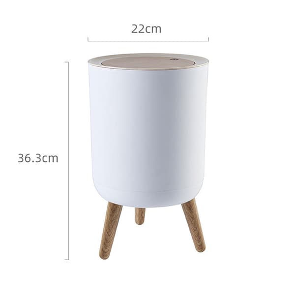 7L Søppelbøtte med lokk, Multifunksjonell husholdningsavfallsbeholder White Tabletop
