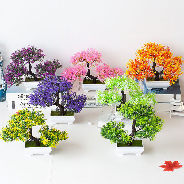 Kunstig Bonsai Potte Simuleret Fyrtræ Pottet Ornament A6