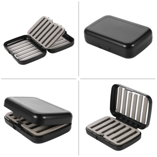 Holdbar tyk vandtæt fluefiskeri lokke agn krog tackle box etui (A)