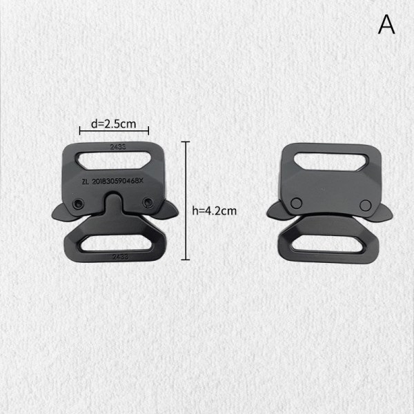 2 størrelser metallremsspännen for webbing DIY Bag Bagagekläder A