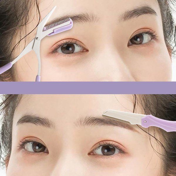 Øjenbrynstrimmer Behagelig Foldbar Mode Øjenbrynstrimmer Sæt Øjenbrynstrimmer Kam Makeup Værktøj Øjenbrynstangs