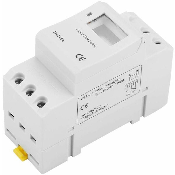 THC15A Digital Timer Switch 220-240VAC 16A Digital Programmerbar Timer Switch på DIN-skinne
