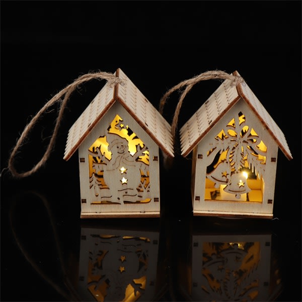 God Jul LED-lys Trehus Luminous Cabin Christmas Elk one size Elk one size