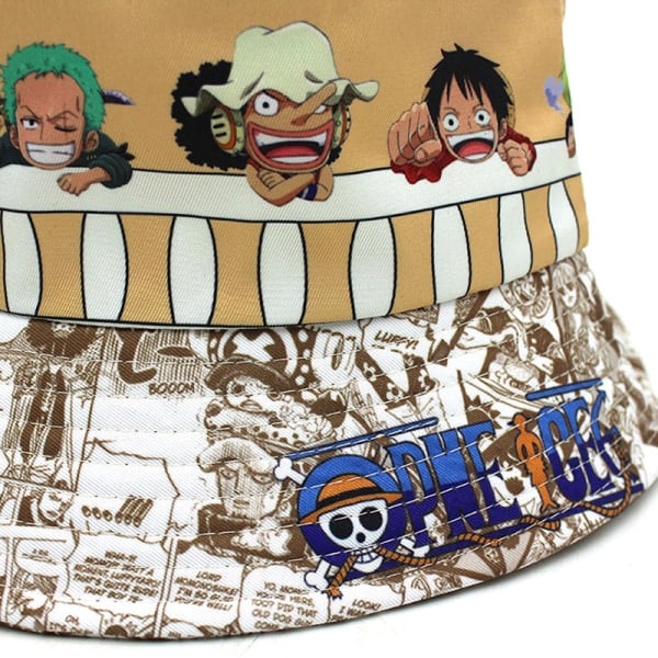 Anime One Piece Tryk Mode Fiskerhat Voksen Udendørs Me Khaki OneSize Khaki OneSize