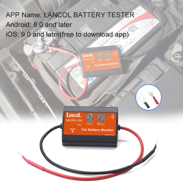 Bluetooth-kompatibelt batteritestværktøj til køretøjer, motorcykler, lastbiler, trailere, diagnostisk værktøj, tester, batterianalysator