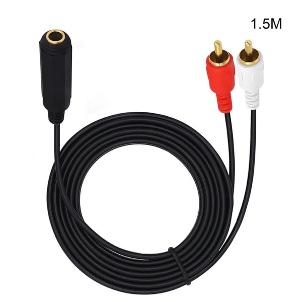 6,35 mm 1/4 tommer Stereo Hun til 2RCA Han Y Splitter Adapter Kabel Lyd Signal Tilslutning Kabel ledning 25 cm/150 cm 1,5 m