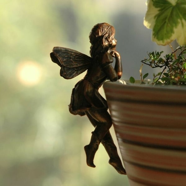 Miniatyrjente hengende kopp harpiksdekorasjon fe kombinasjon blomst C C C C