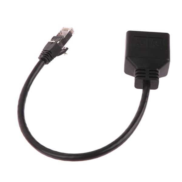 Ethernet Splitter RJ45 1 han til 2 hun LAN Ethernet-kabel 31cm