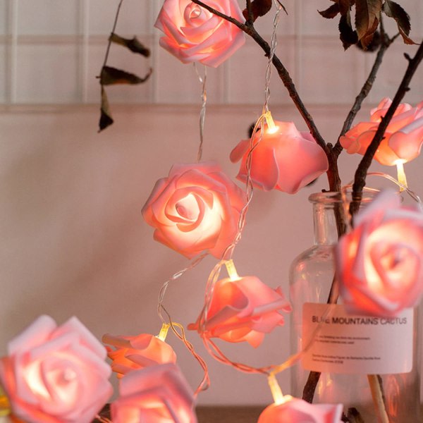 Blomsterstrenglys, LED Rose Blomsterstrenglys, 3M 30LED