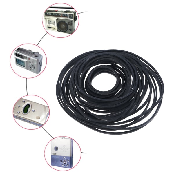 10 st/påse 1,5 mm Universal Kassettbandspelare Remmar Olika släta gummi F