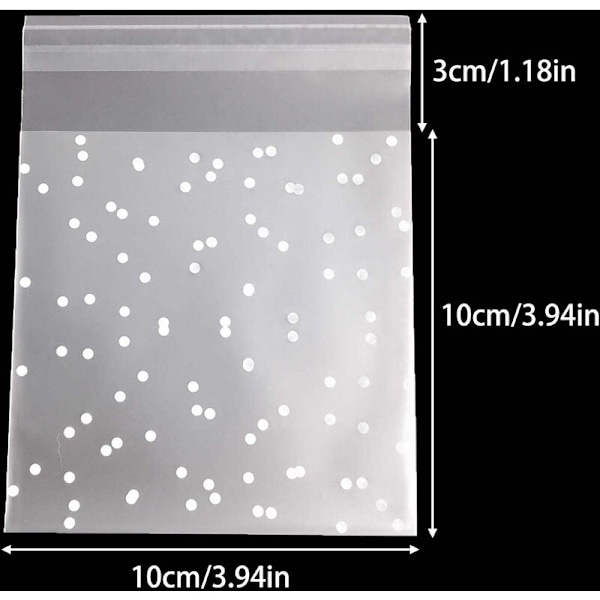 Klare selvklæbende cellofanposer til bageri kager slik 200 stykker 10x10 cm