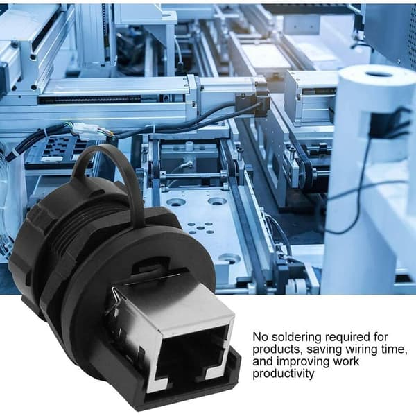 Ethernet LAN Netværksstik LAN Kabelstik Adapter, RJ45 Panelmontering-180° Vandtæt 5/6 Ethernet LAN Stik