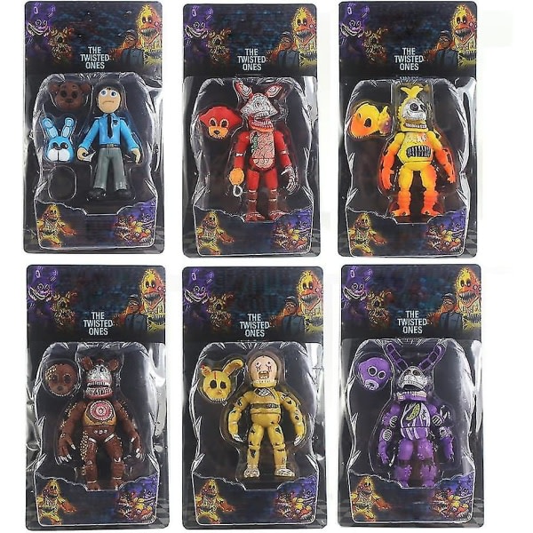 Fnaf Actionfigurer, Five Nights Game Artikulerade Actionfigurleksaker, Nightmare Foxy/bonnie/fazbear/chica/polisman 16cm[HK] Typ2 16cm eller 6 tum