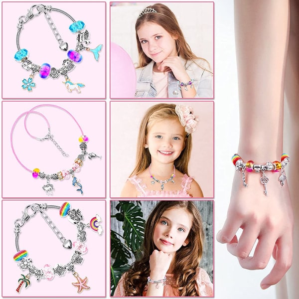 2022 julklapp DIY set Pandora Murano Beads Kit Berlocker för armband Halsband gör kvinnor och barn present