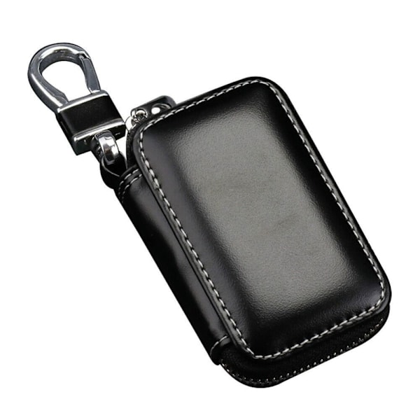 Bilnøgle Etui PU Læder Nøgle Organizer Black